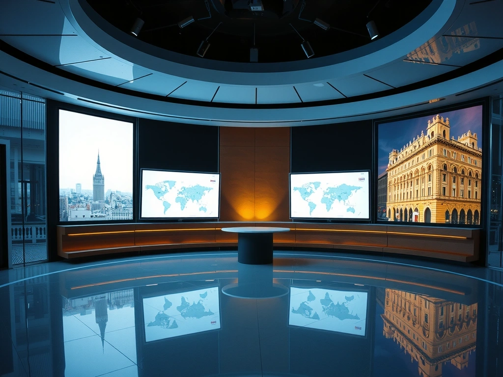 Plató de noticias moderno